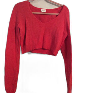 Crop red sweater XS womens CUTE stretch long sleeves Revolve Lovers + Friends